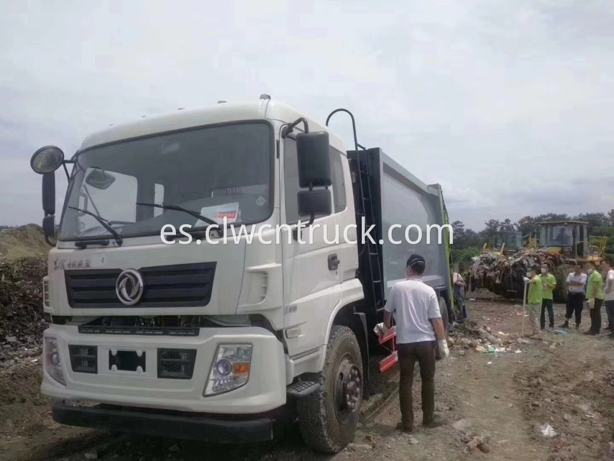 waste process truck working in the field